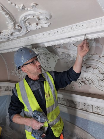 Repairs to Rococo Stuccowork ceiling | Fairfax House York